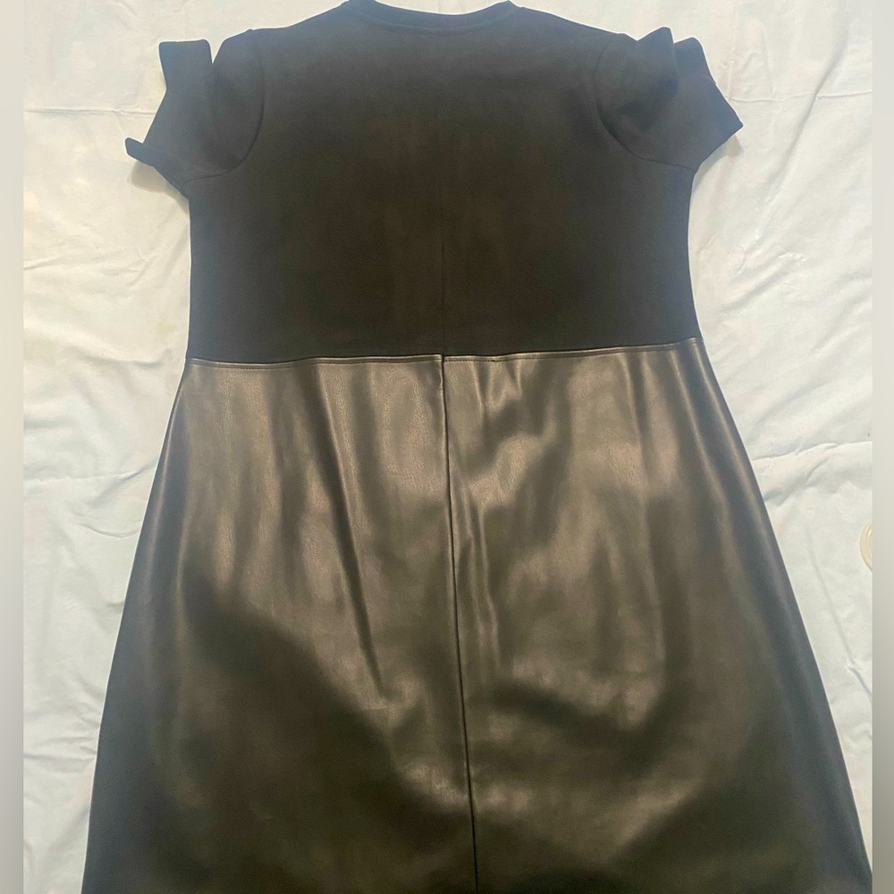 Black faux leather dress